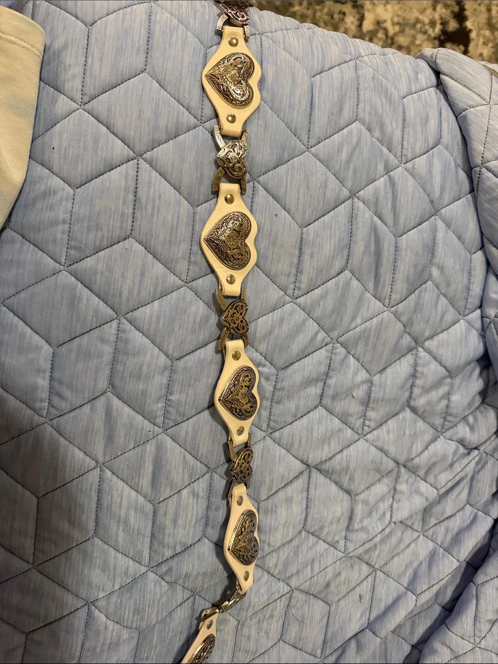 torrid Cream and Silver Heart Link Belt